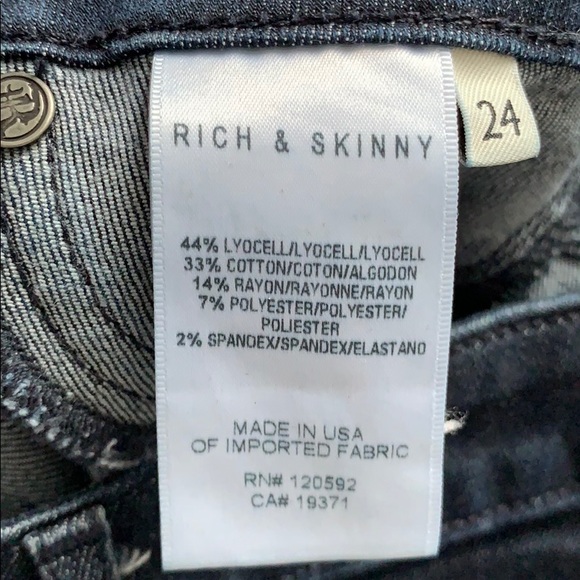 Rich & Skinny Stretch Skinny Jeans - Size 24 - Picture 6 of 6